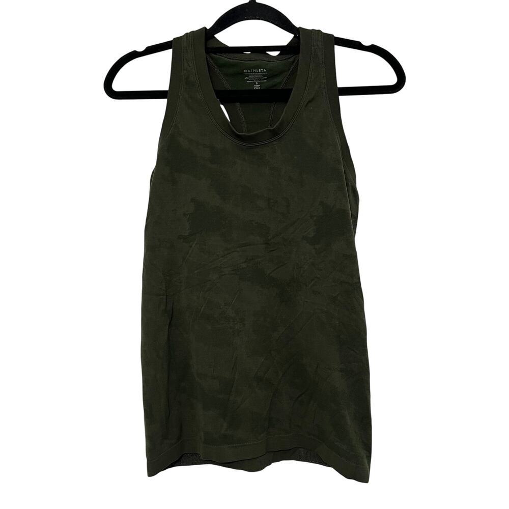 Athleta‎ Momentum Racerback Tank Top Green Camo Size Small Activewear Sport Top